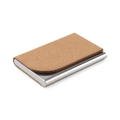 GOSLING. Set consisting of a card holder and a key holder, both in metal and cork